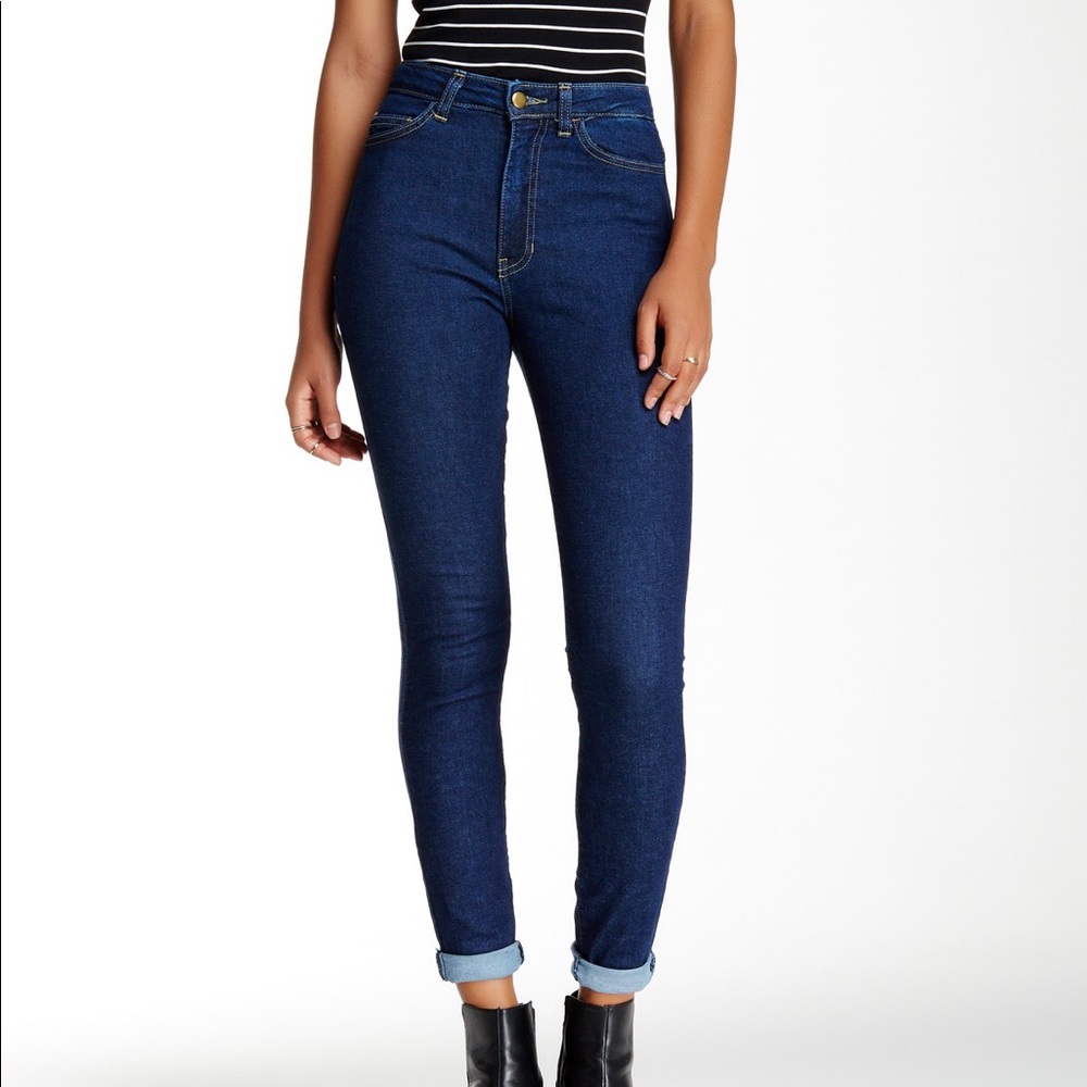 American Apparel dark blue stretch pencil jeans 29